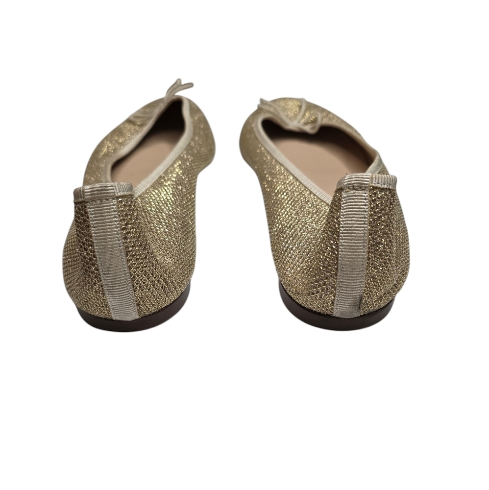 J. Crew Gemma Gold Glitter Pointy Toe Flats 7 - Picture 6 of 8